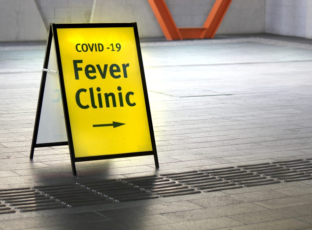 Covid-19 Fever Clinic directional signage